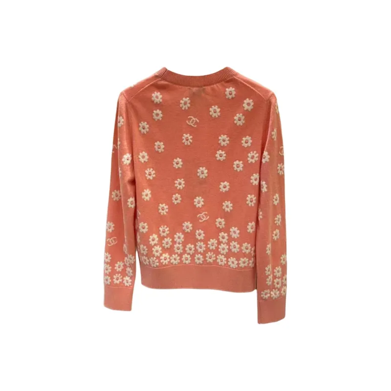 CHANEL 22P Cashmere Sweater Women's Orange Pink-1