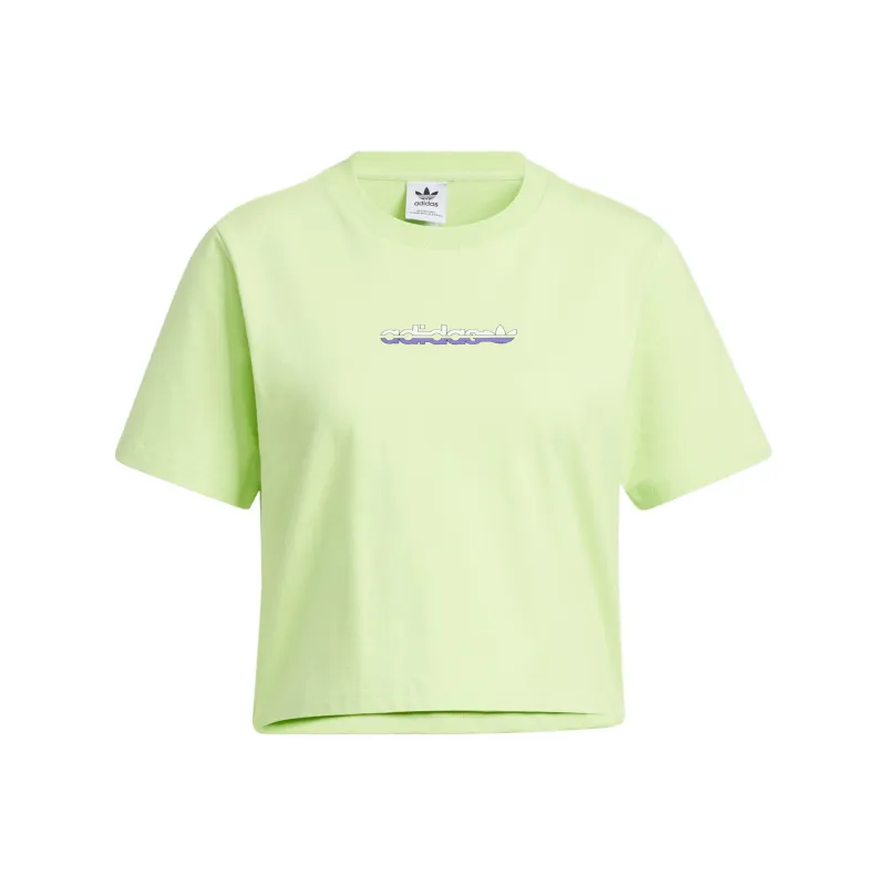 Adidas Originals T Shirt Women's Lime Green-0