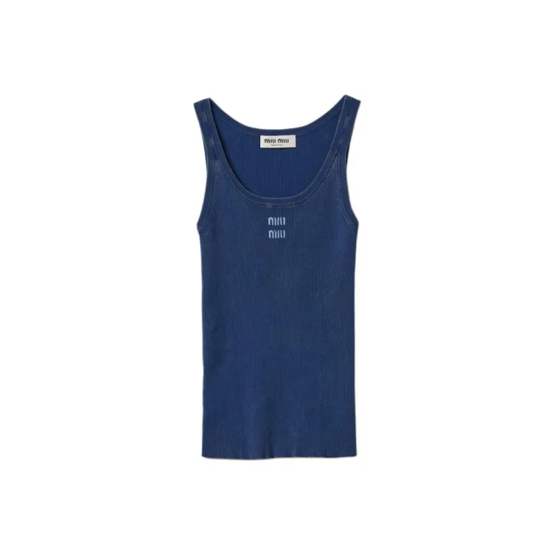 MIU MIU Tank Tops Women's Marine Blue-0
