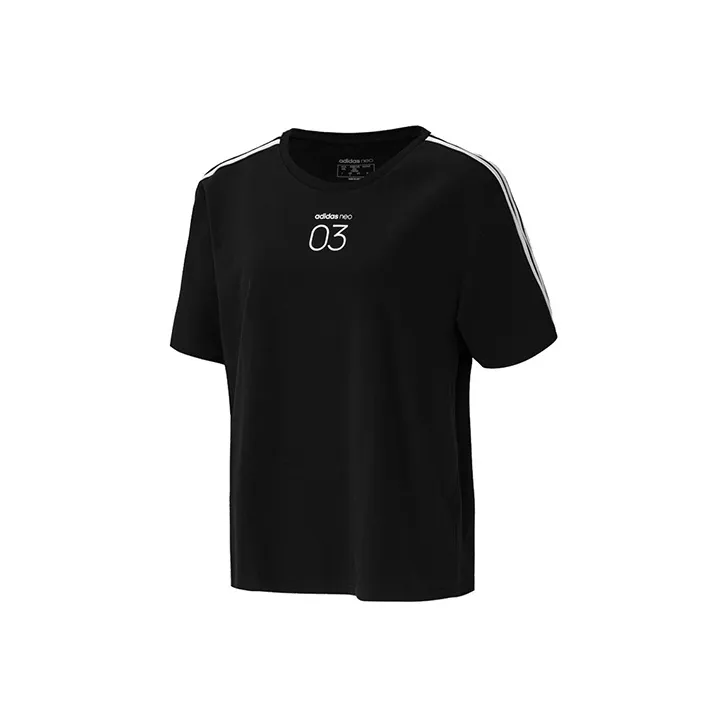 Adidas Neo Drop Shoulder Sleeve T Shirt Women's Black-0