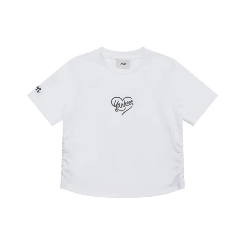 MLB Heart New York Yankees T Shirt Women's Ecru-0