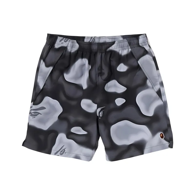 Bape Liquid Camo Shark Sweat Shorts-4