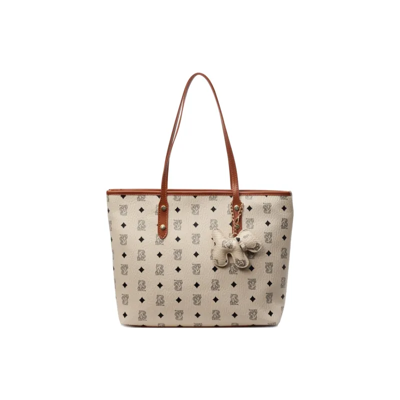 Single Warehouse PU Tote Handheld Shoulder Bag Regular Women's Ecru/Pink/Brown/Coffee/Black-0