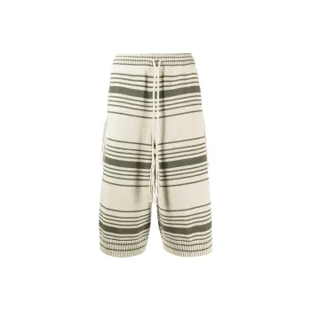 CRAIG GREEN Striped Ribbed-knit Shorts