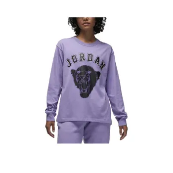 Jordan Jordan Tiger Graphic Drop Shoulder Sleeve T-Shirt Women's Purple