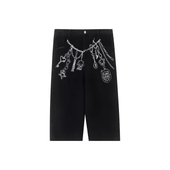 F426 Denim Shorts Unisex Black