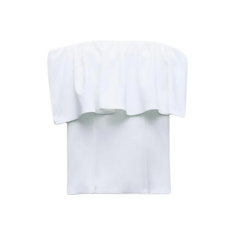 ZARA Tank Tops Women's White-0