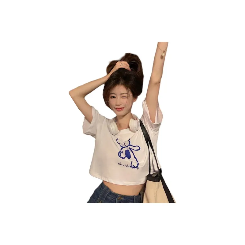 HUASJ T Shirts Women's White-0