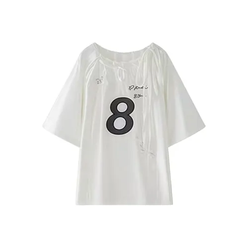 KYKW Drop Shoulder Sleeve T Shirt Women's White