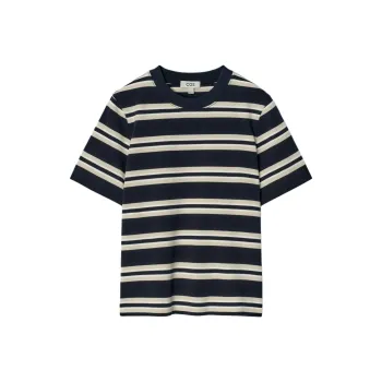 COS T Shirt Women's Dark Blue/striped