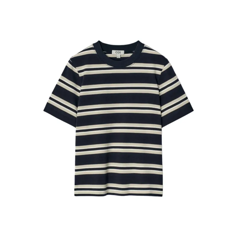 COS T Shirt Women's Dark Blue Stripes-0