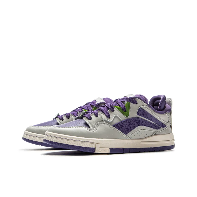 LiNing Wei Wu PRO Coverage Slip Resistant Low Top Skateboard Shoes Women's Gray Purple-2