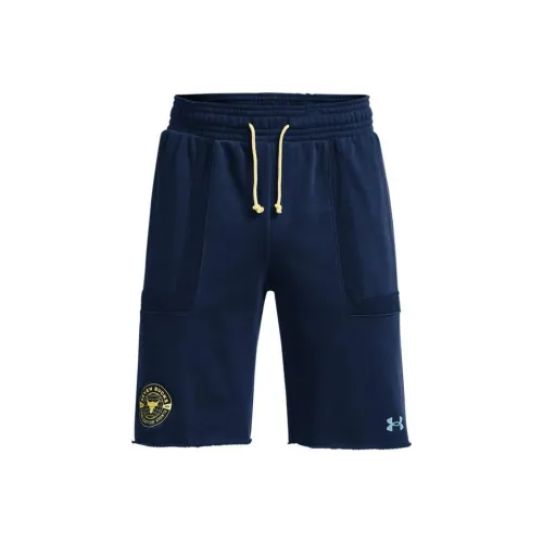 Under Armour Men's Project Rock Heavyweight Terry Shorts Dark Blue