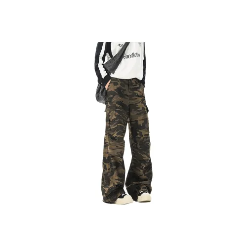 PAINT STAIN Fashion Versatile Jeans Unisex Classic Black Army Green 