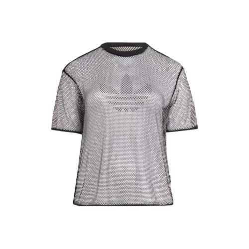 Adidas Originals Drop Shoulder Sleeve T Shirt Women
s Gray