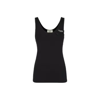FENDI Logo Plaque Ribbon Detailed Tank Top
