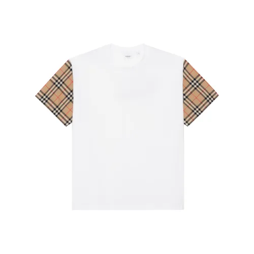Burberry Vintage Check Sleeve Cotton Oversized Women's T Cotton White/Archive Beige