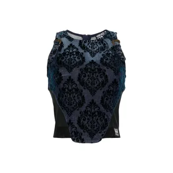 VERSACE JEANS COUTURE Flocked detail Denim Top