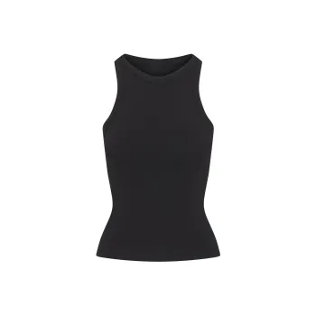 SKIMS COTTON JERSEY CREW NECK TANK Tops Women's SOOT/Smoke Gray