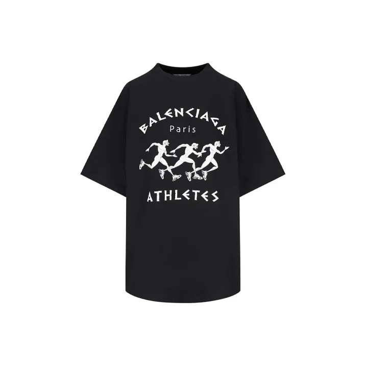 Balenciaga Athletes Oversized T Shirt 'Black/White'-0