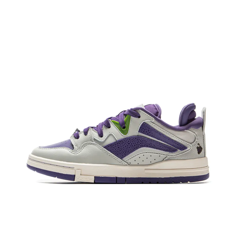 LiNing Wei Wu PRO Coverage Slip Resistant Low Top Skateboard Shoes Women's Gray Purple-0