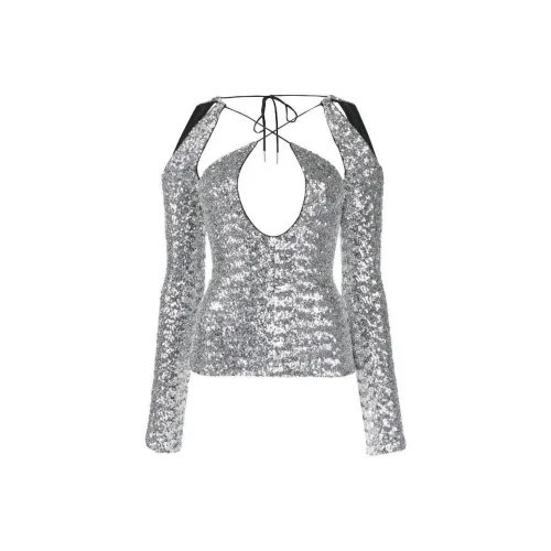 The Attico Sequin Embellished Cut Out Detailed Top