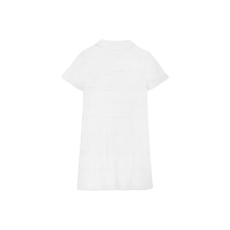 CELINE Short Sleeved Dress Women's White-1