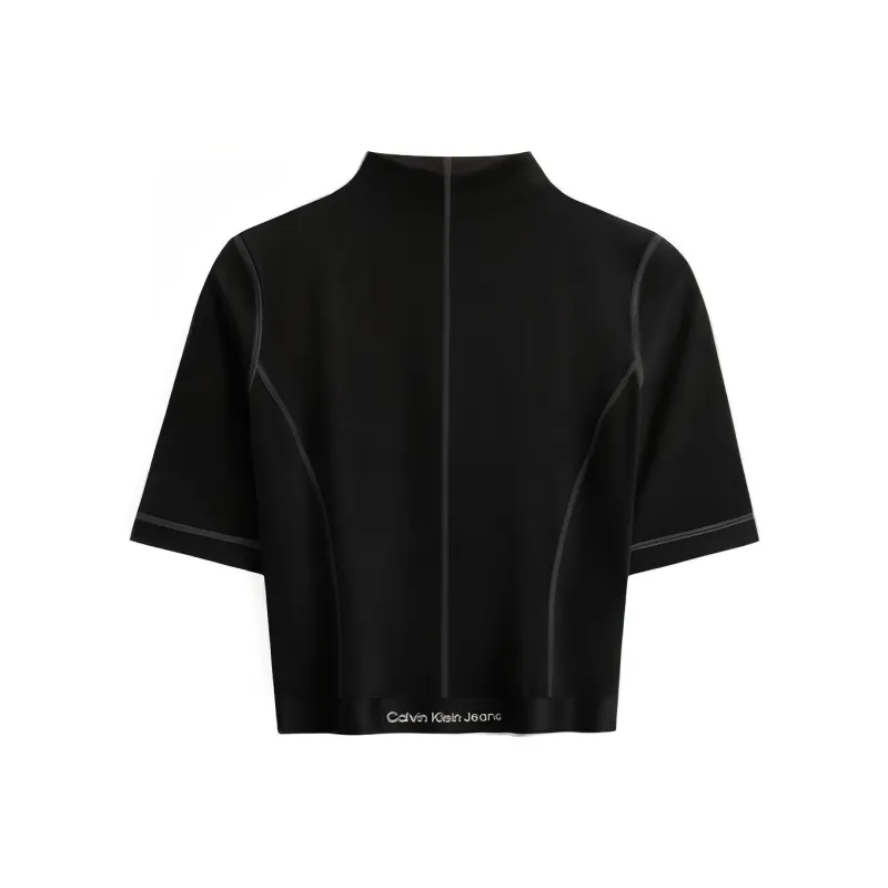 Calvin Klein T Shirts Women's Space Black BEH-0