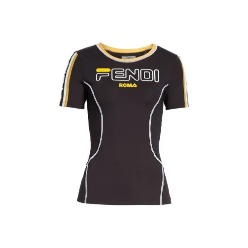 FENDI X Fila Mania Logo Fitness Tee 'Black'