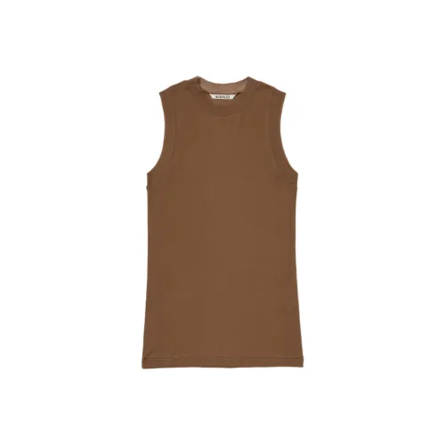 Auralee Super High Gauge Sheer Rib Tank Top 'Brown'