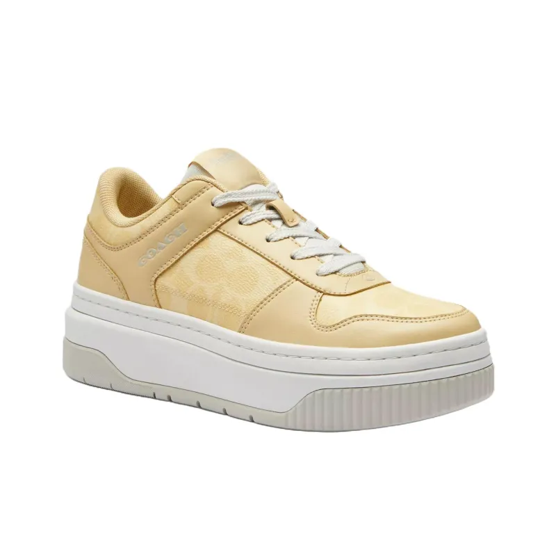 COACH Low Top Skateboard Shoes 8cm Women's Yellow-1