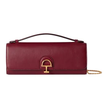 GUCCI Smooth Leather Handbag Regular Women's Red