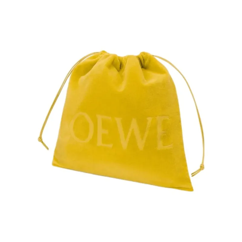 LOEWE Cotton Clutch Medium Size Women's Light Blue/Yellow-7
