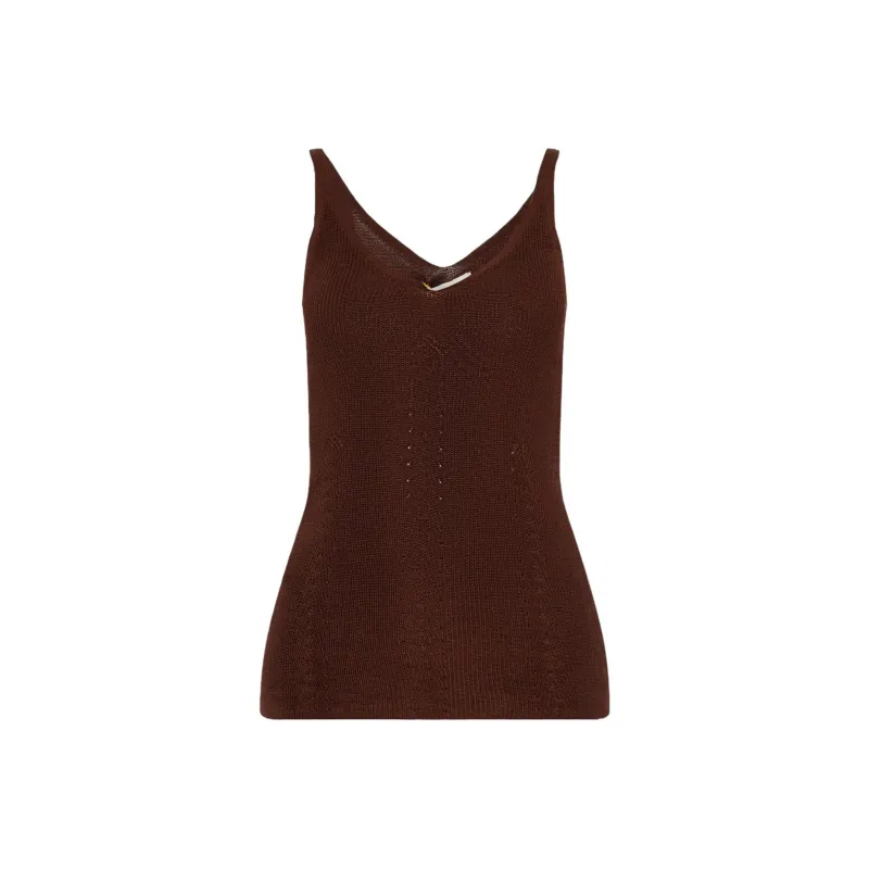 AERON Textured Knit V Neck Top-0