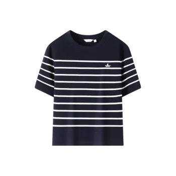 NAVIGARE Regular T Shirt Women's Blue Base White Stripes