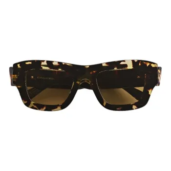 Bottega Veneta Acetate Square Sunglasses Unisex Cigar Brown