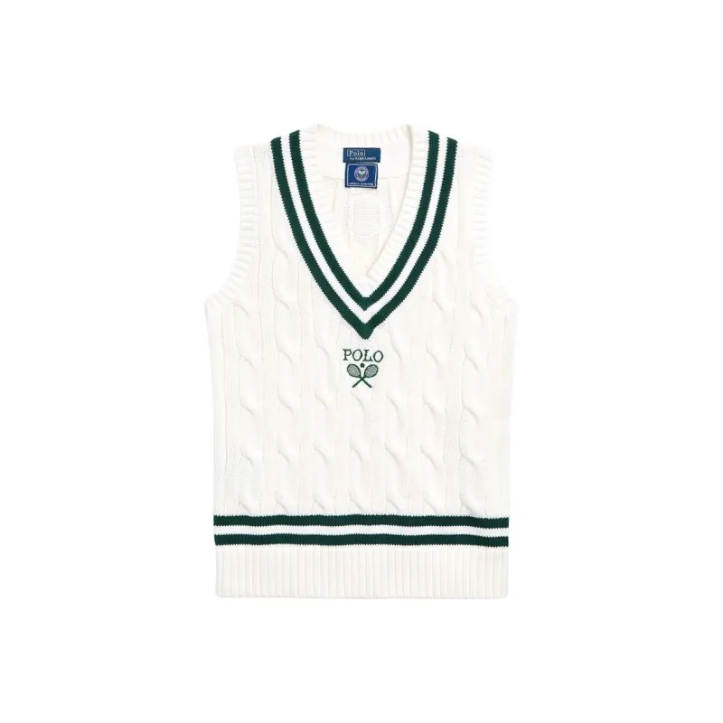 Polo Ralph Lauren Wimbledon Tennis Open Collection SS24 Tank Tops Women's Porcelain White-0