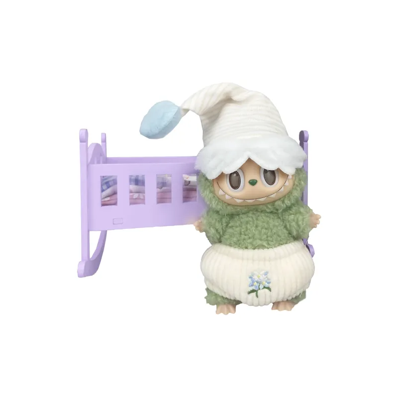 [Modified Doll] POP MART Labubu THEMONSTERS Heartbeat Macaron Collection Good Night's Bed, Cute Hang Tag Box 17cm-12