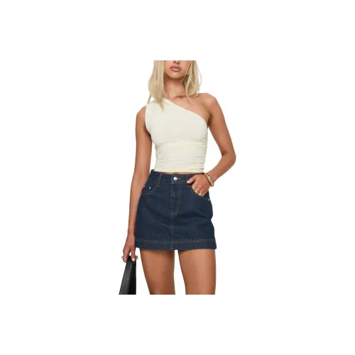 PRINCESS POLLY ANNEM ONE SHOULDER TOP Tank Tops Women's CREAM/Cream