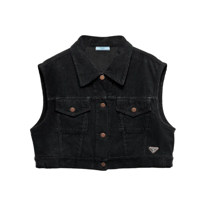 PRADA Corduroy Denim Vest-0