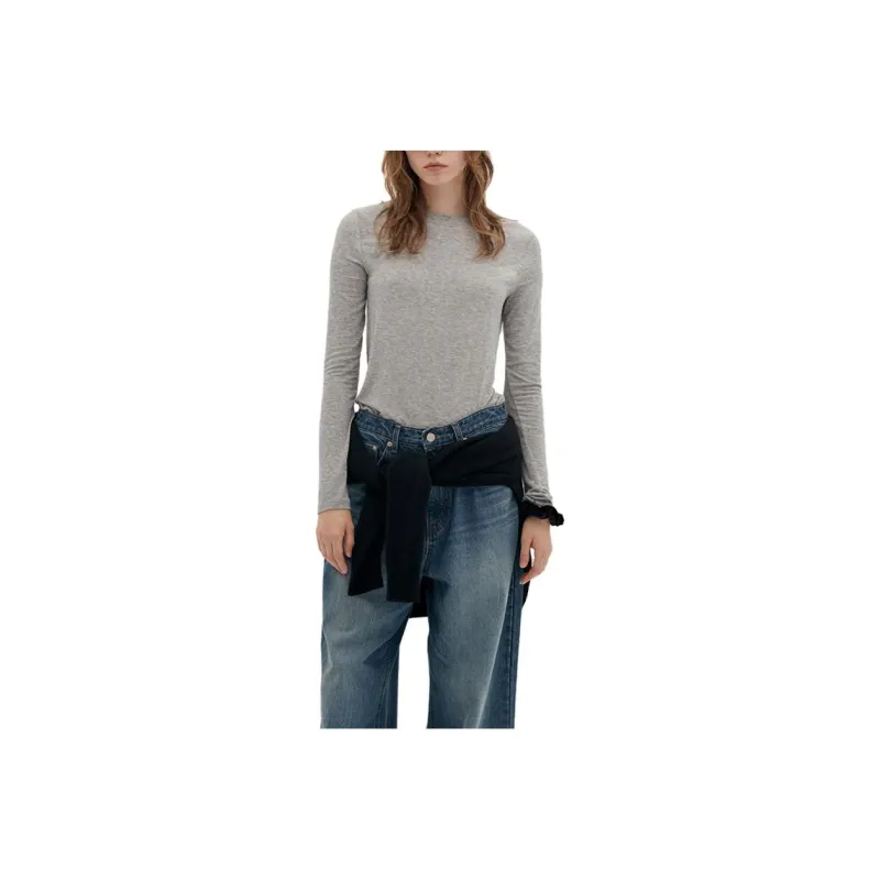 LOW CLASSIC LOGO-PATCH T-Shirt Women's Melange Grey/Mixed Color Gray-0