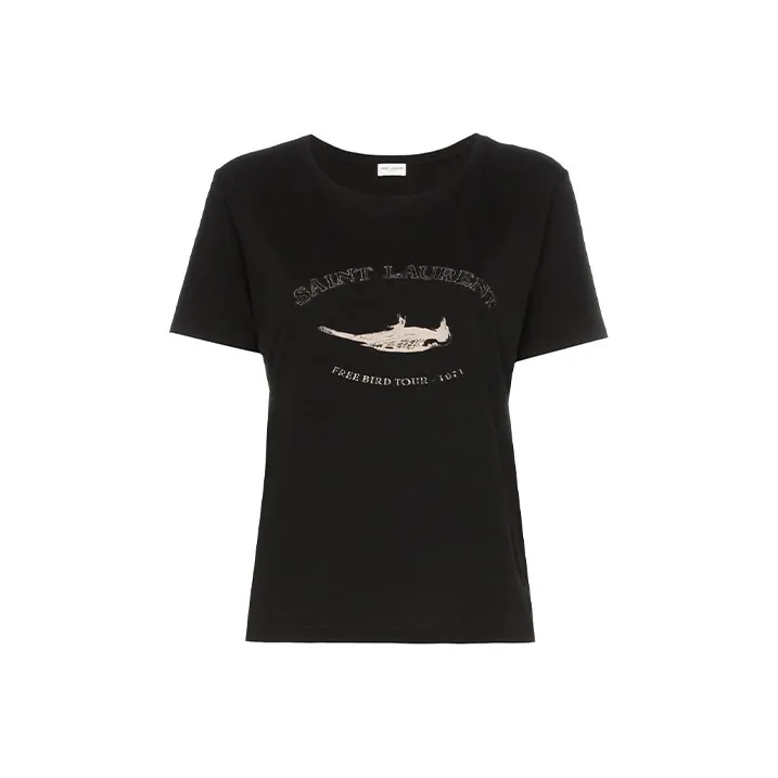 SAINT LAURENT T Shirts Women's Black-0