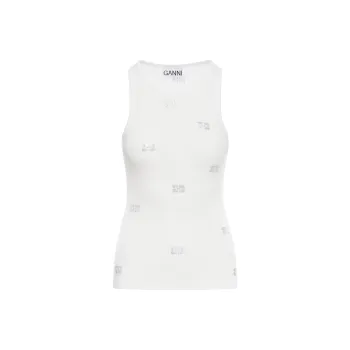 GANNI Butterfly Embellished Tank Top