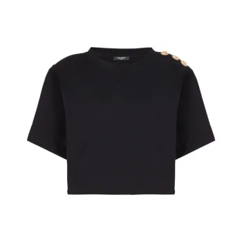 BALMAIN Button detail Cropped Sweatshirt