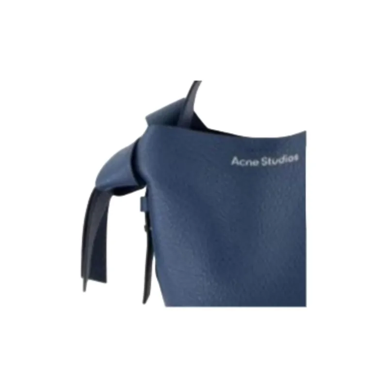 Acne Studios Musubi Calfskin Tote Bag, Shopping Bag, Shoulder Bag, Crossbody Bag, Handbag Mini Women's Blue-3