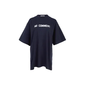 Balenciaga SS22 Drop Shoulder Sleeve T Shirt Women's Navy Blue