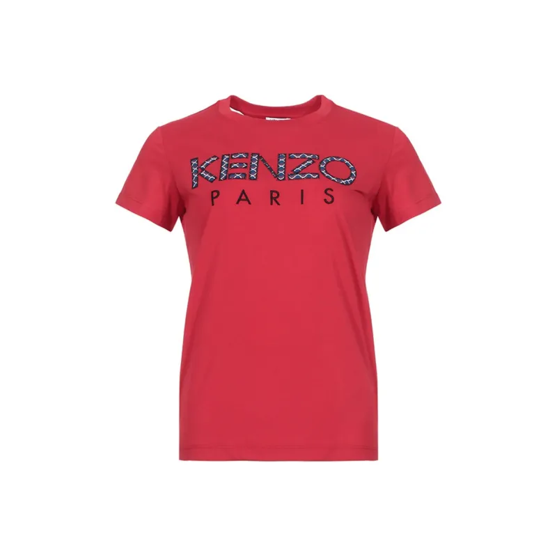 KENZO Letter Logo T Shirts Women's China Red-0