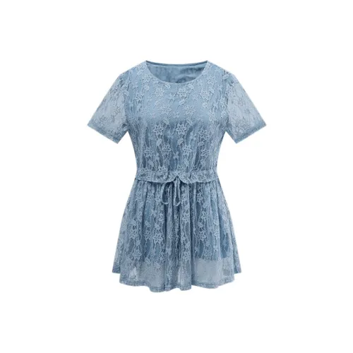 Mapping T Shirts Women's Blue