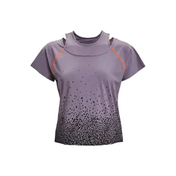 Under Armour Straight T Shirt Women's Gray Purple