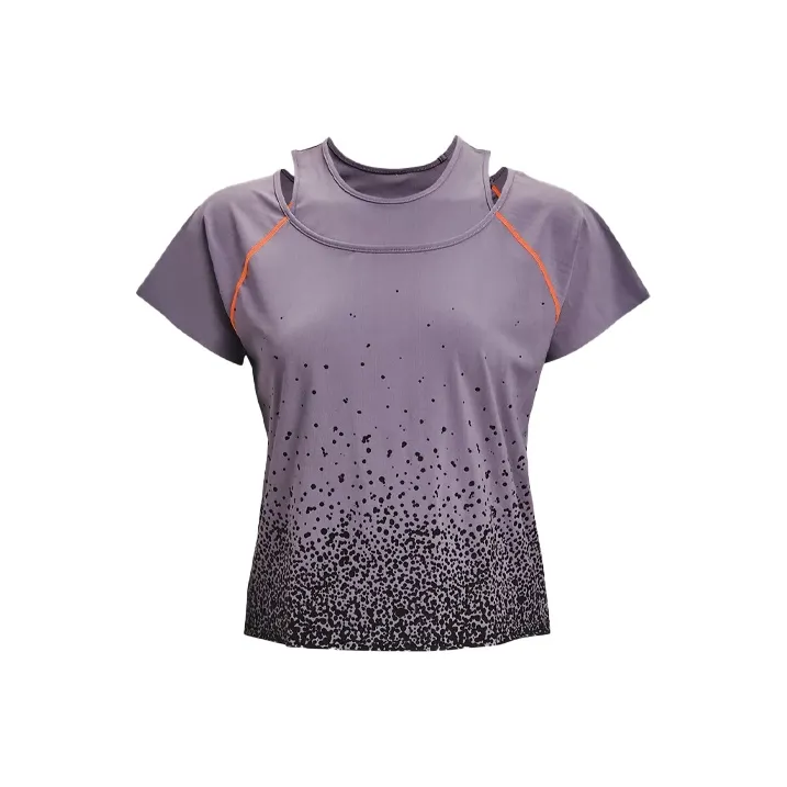 Under Armour Straight T Shirt Women's Gray Purple-0